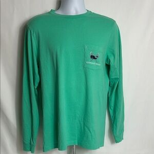 Vineyard Vines Men’s Small Long Sleeve Green Lacrosse Graphic Front Back T-shirt
